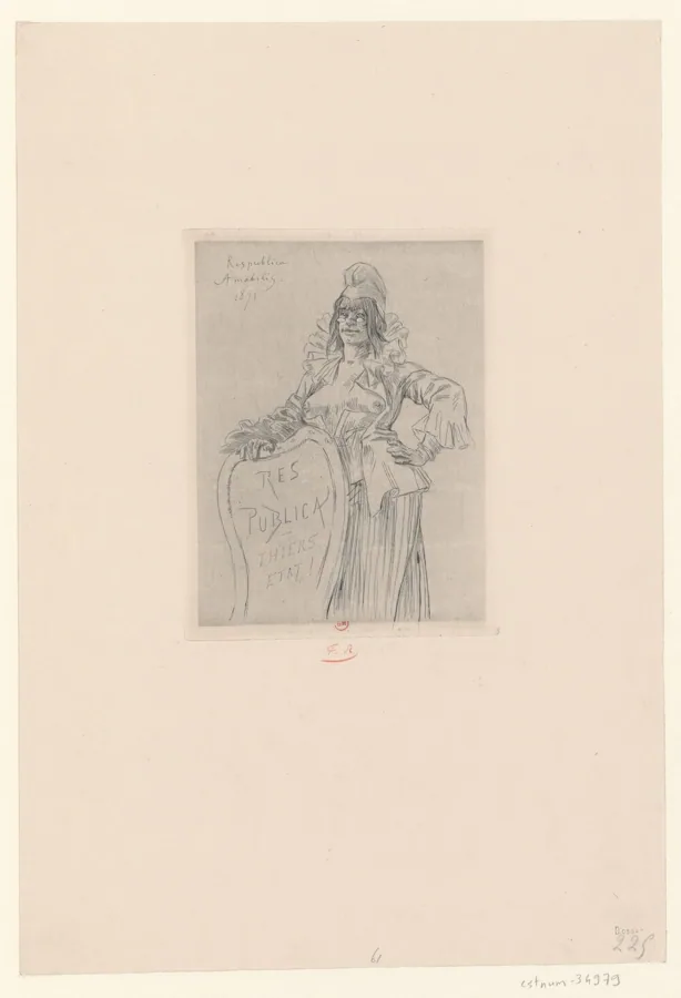 Félicien Rops, 1871: figura feminina satírica personificando a República francesa.